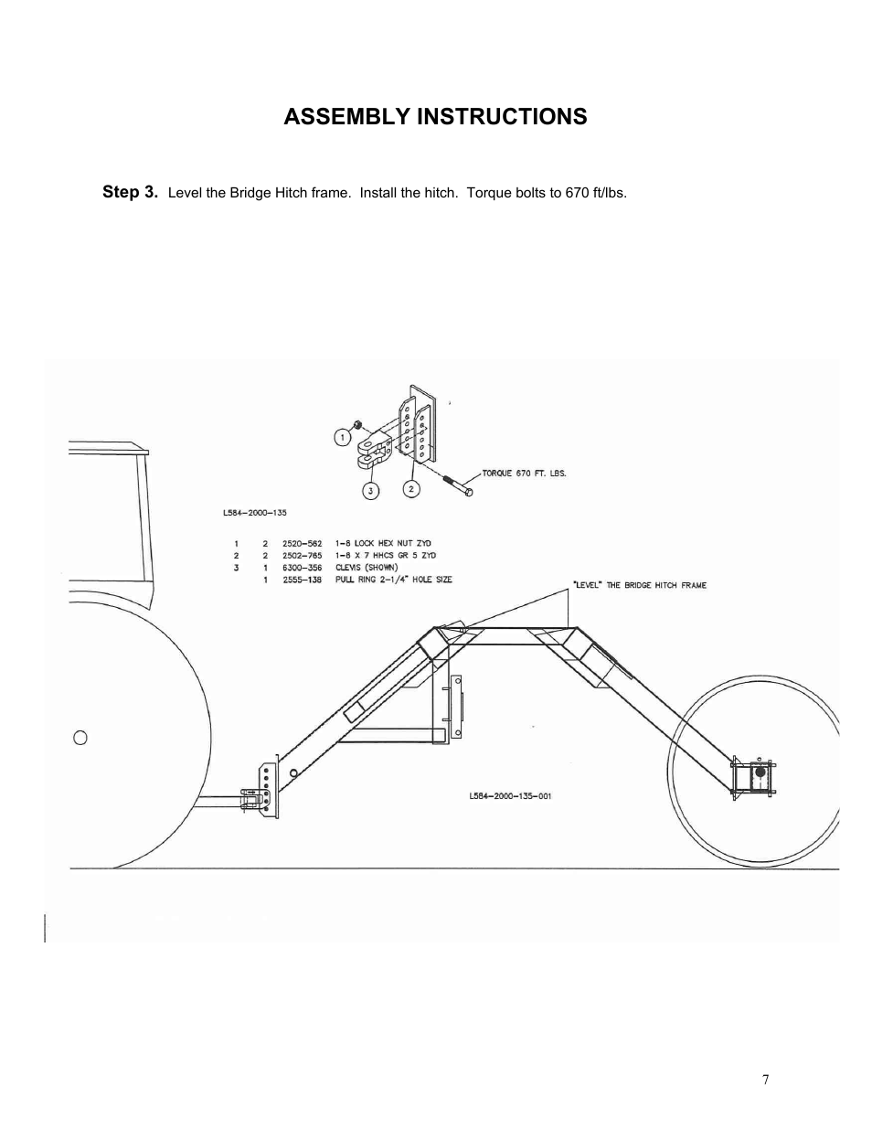 Assembly instructions | Yetter 2000 Series AllSteer Plus Fertilizer Toolbar User Manual | Page 7 / 52