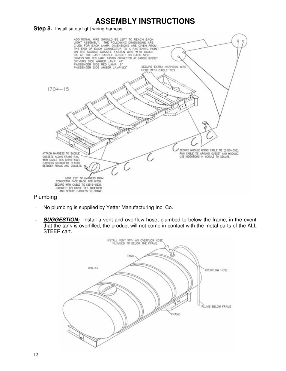 Assembly instructions | Yetter 2000 All Steer High Capacity Cart User Manual | Page 12 / 56