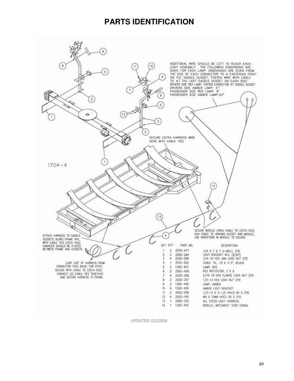Parts identification | Yetter 2000 All Steer High Capacity Cart User Manual | Page 49 / 56