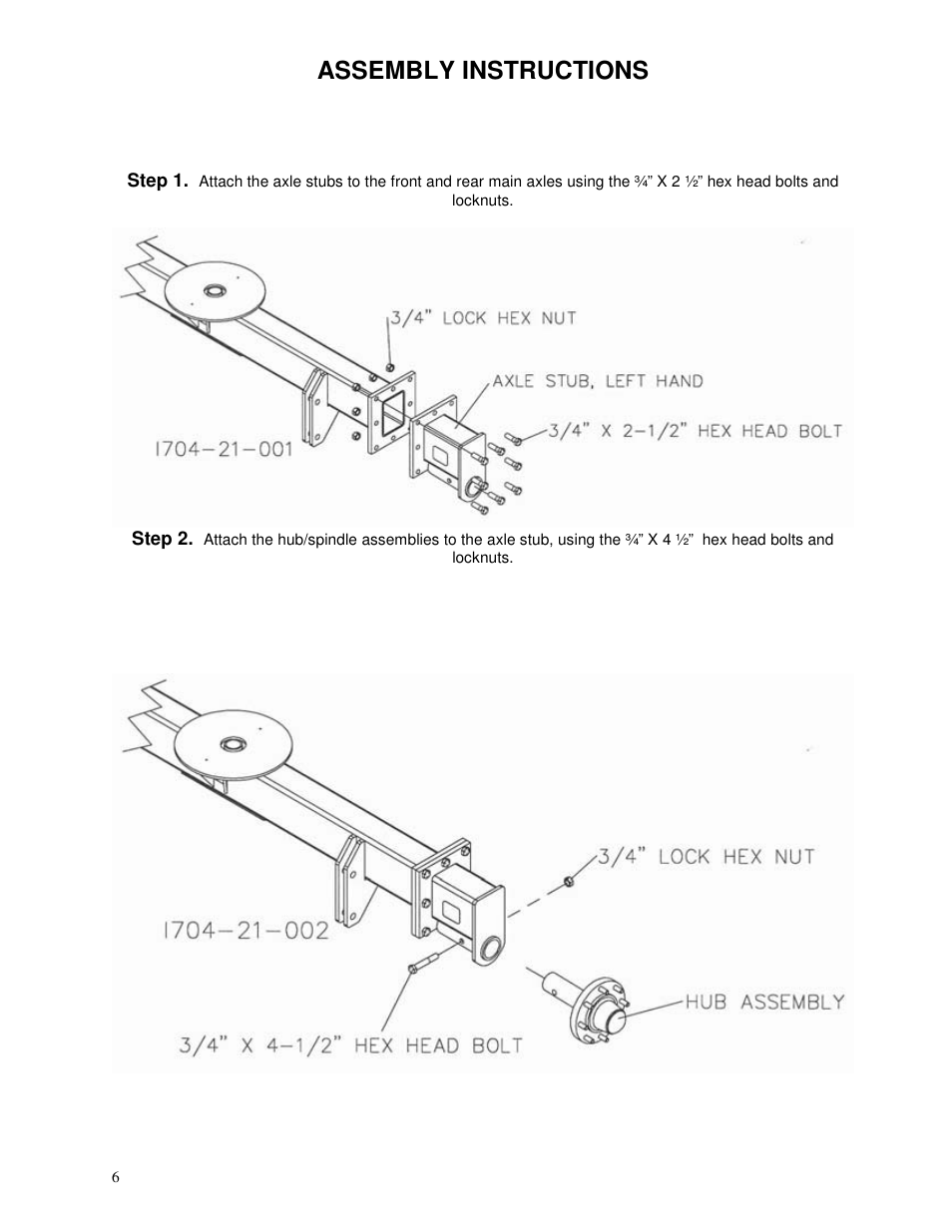 Assembly instructions | Yetter 2000 All Steer High Capacity Cart User Manual | Page 6 / 56
