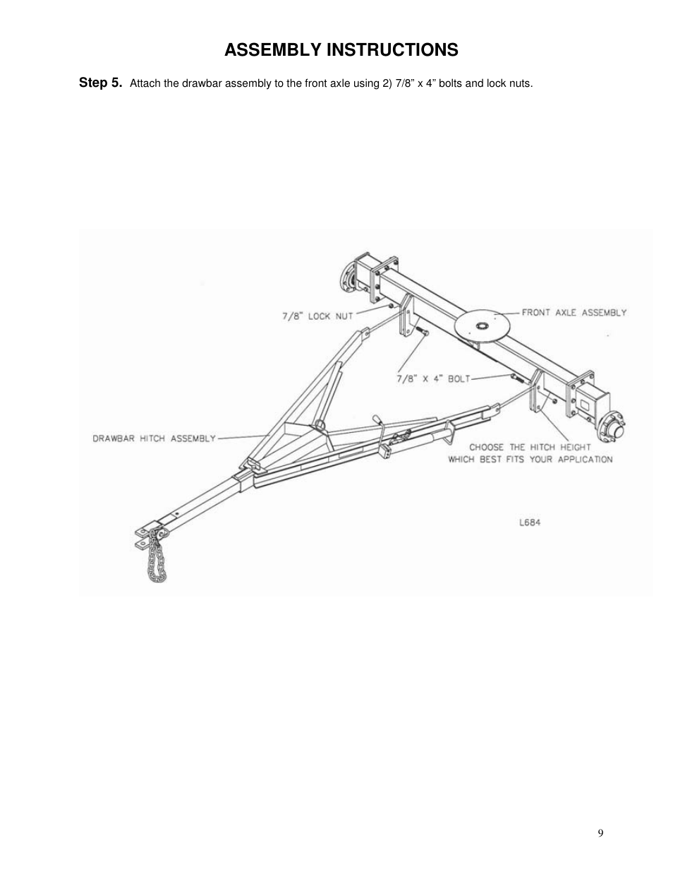Assembly instructions | Yetter 2000 All Steer High Capacity Cart User Manual | Page 9 / 56