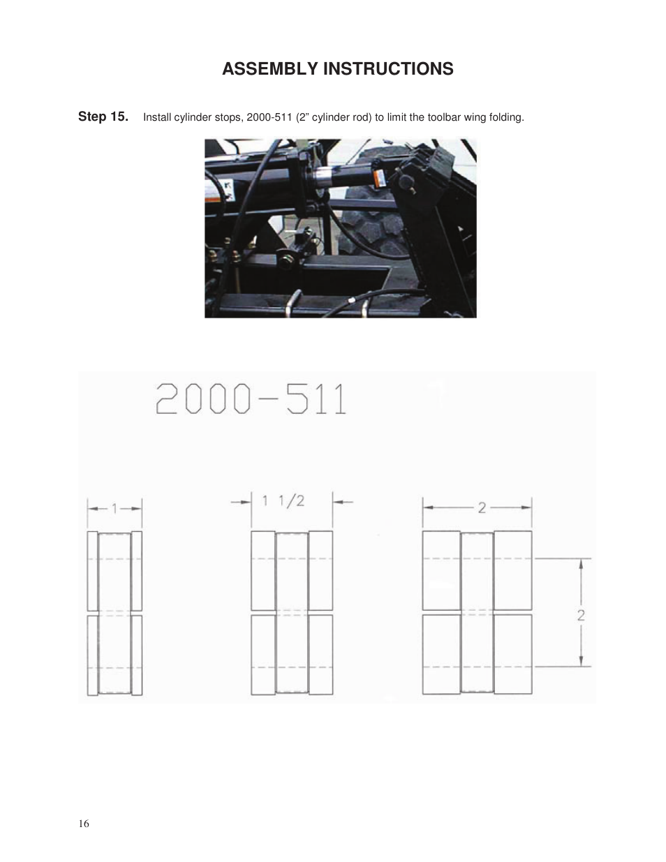 Assembly instructions | Yetter 2000 Series Vertical Tillage Tool (V.T.T.) User Manual | Page 16 / 56