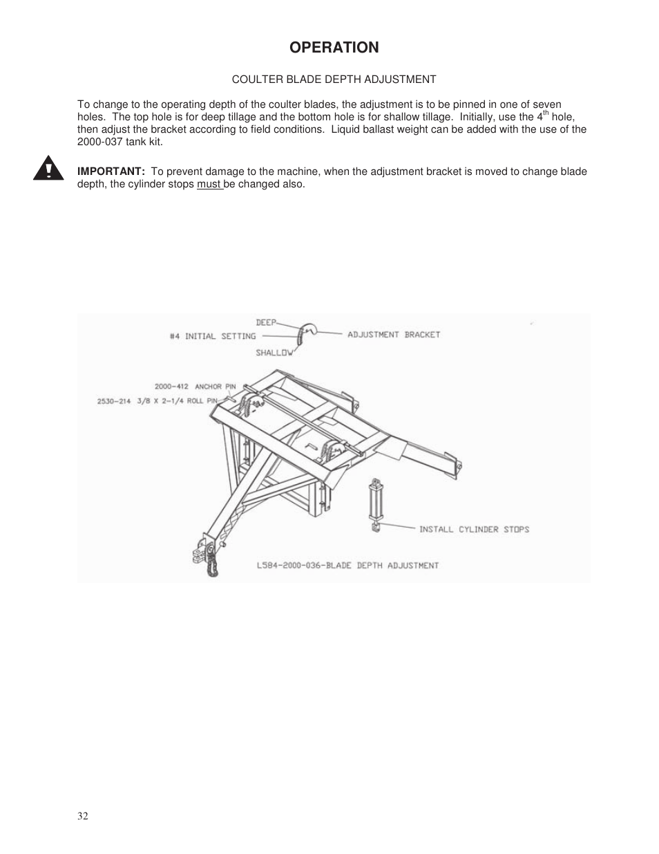 Operation | Yetter 2000 Series Vertical Tillage Tool (V.T.T.) User Manual | Page 32 / 56