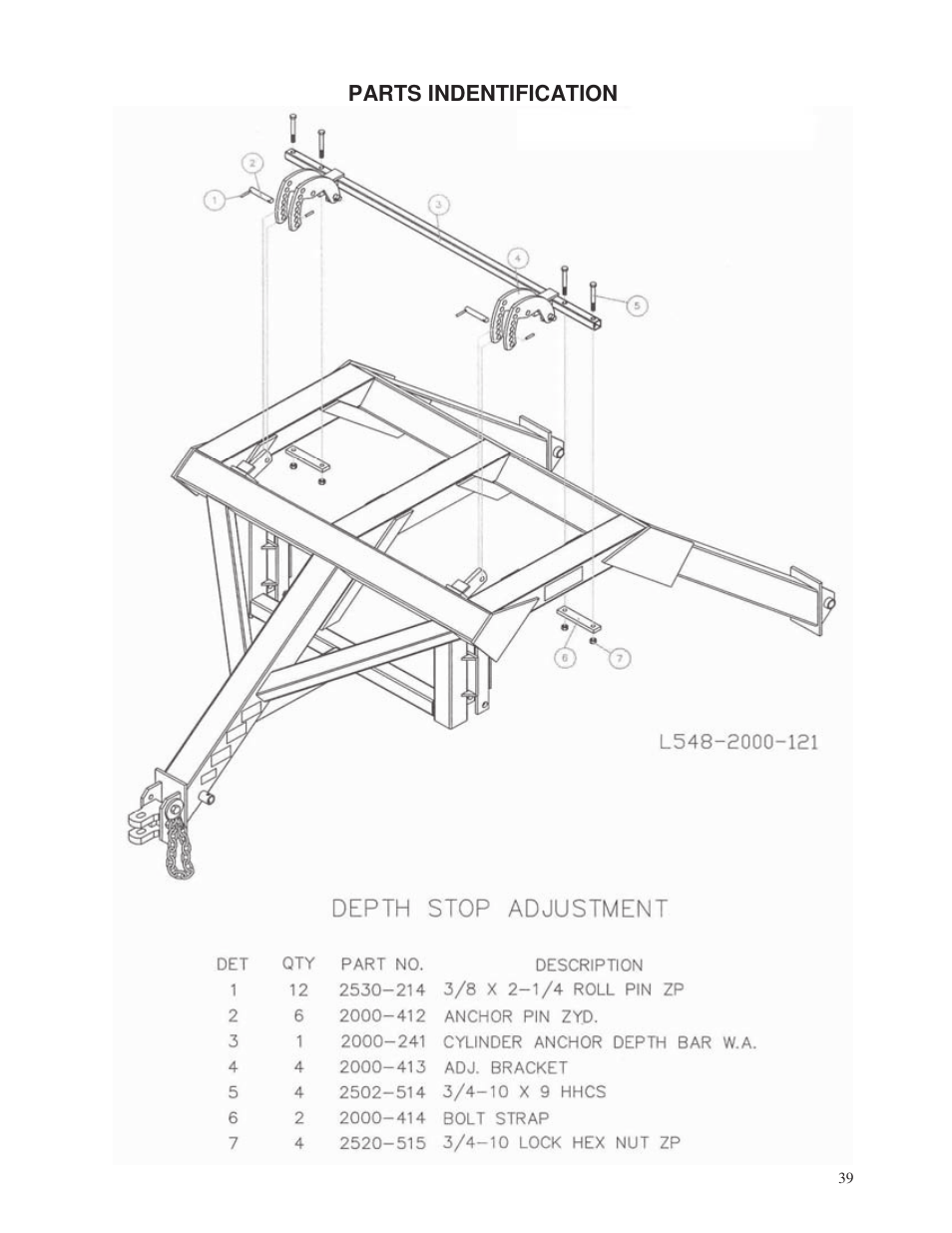Parts indentification | Yetter 2000 Series Vertical Tillage Tool (V.T.T.) User Manual | Page 39 / 56