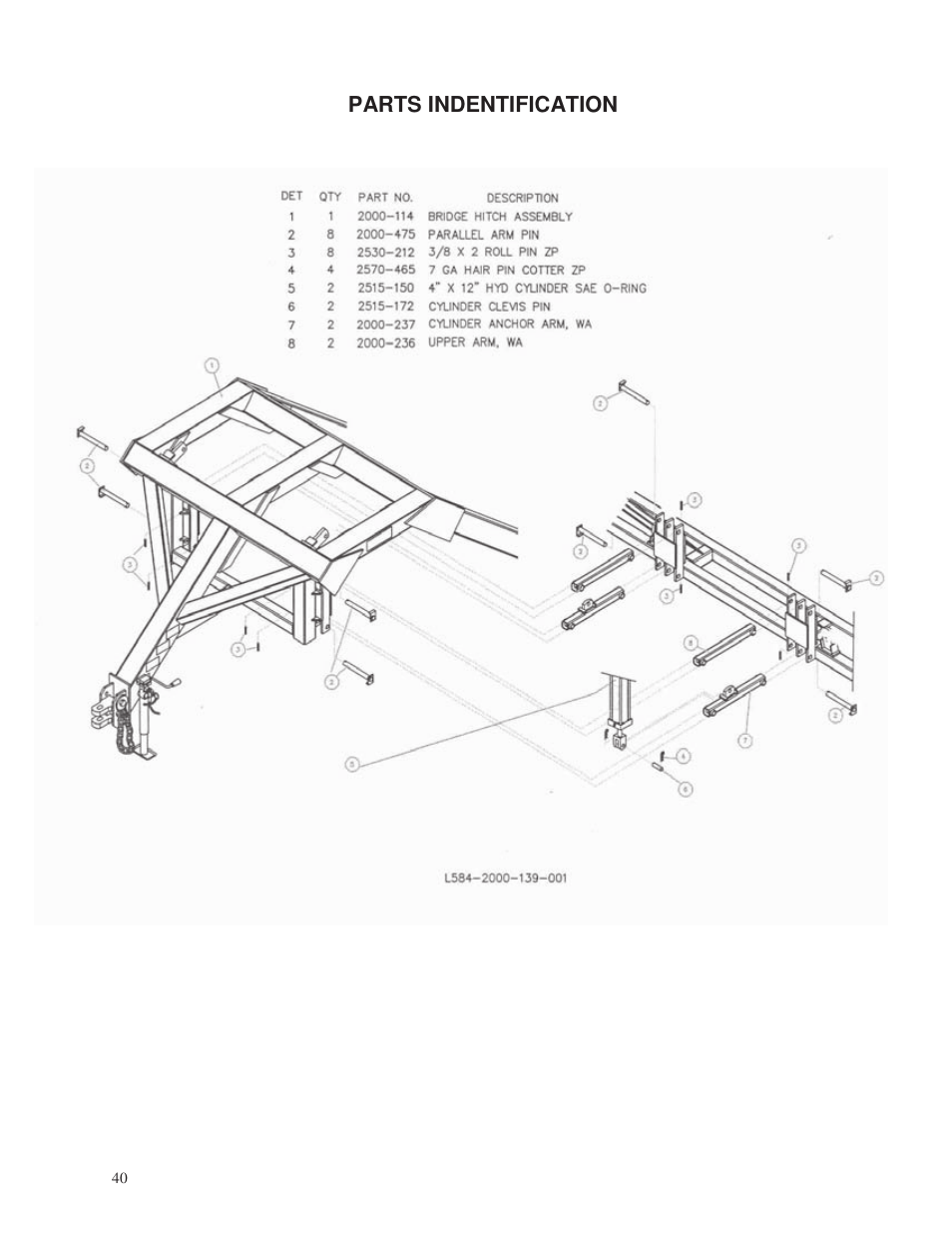 Parts indentification | Yetter 2000 Series Vertical Tillage Tool (V.T.T.) User Manual | Page 40 / 56