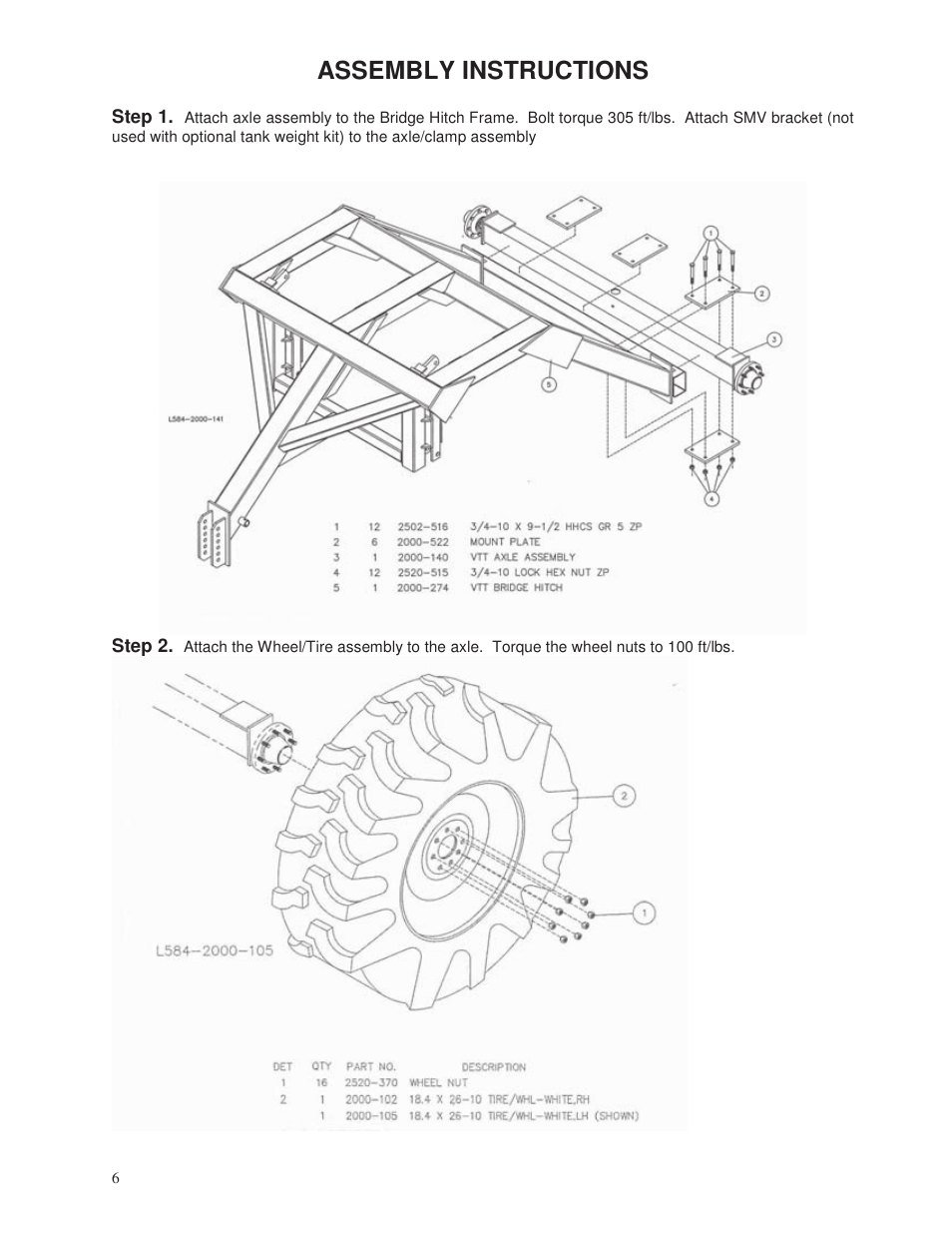 Assembly instructions | Yetter 2000 Series Vertical Tillage Tool (V.T.T.) User Manual | Page 6 / 56