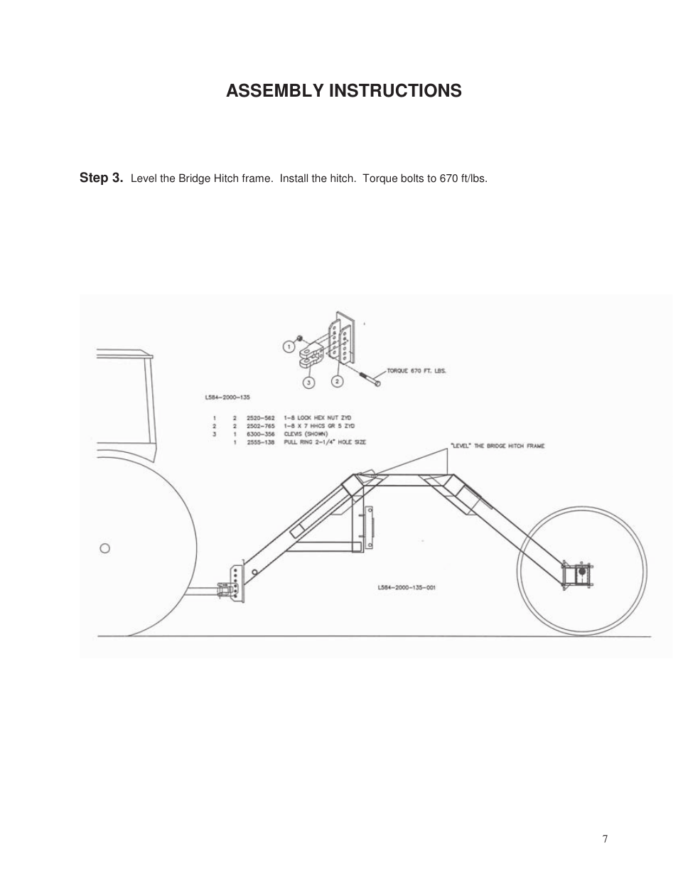 Assembly instructions | Yetter 2000 Series Vertical Tillage Tool (V.T.T.) User Manual | Page 7 / 56