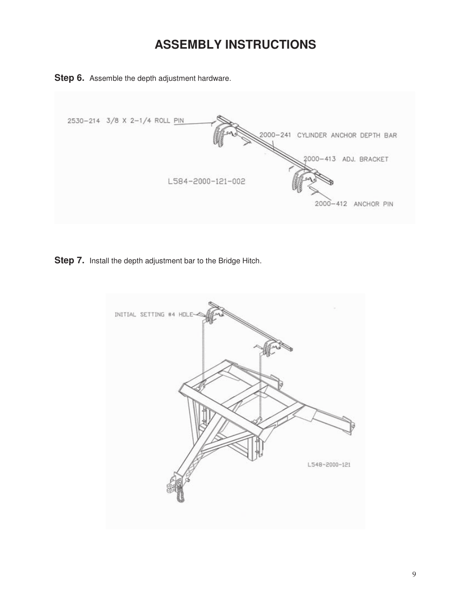 Assembly instructions | Yetter 2000 Series Vertical Tillage Tool (V.T.T.) User Manual | Page 9 / 56