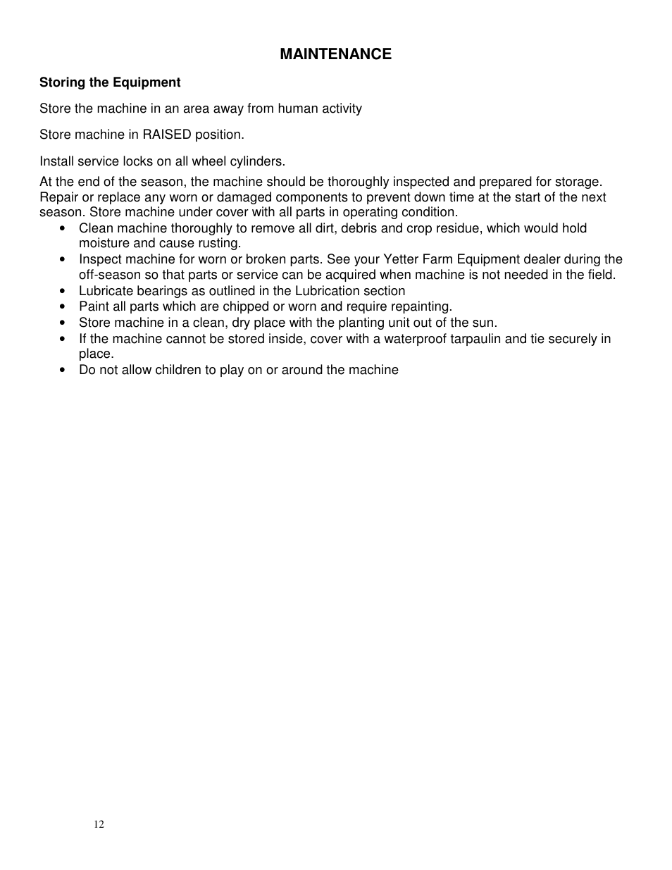 Yetter 2920 Disc Sealer User Manual | Page 12 / 16