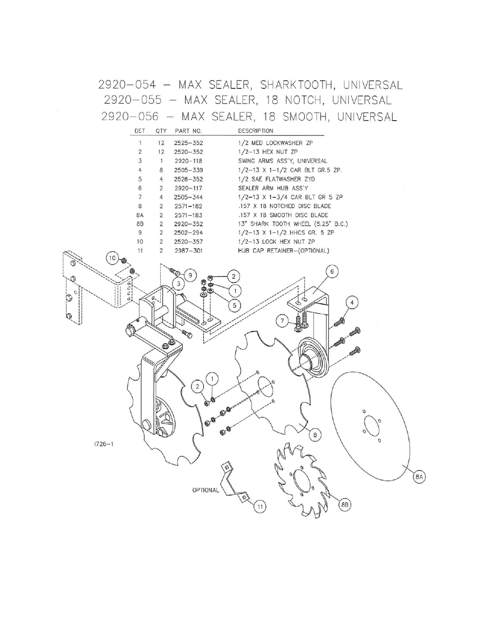 Parts identification | Yetter 2920 Series Max Sealer Plus User Manual | Page 10 / 16