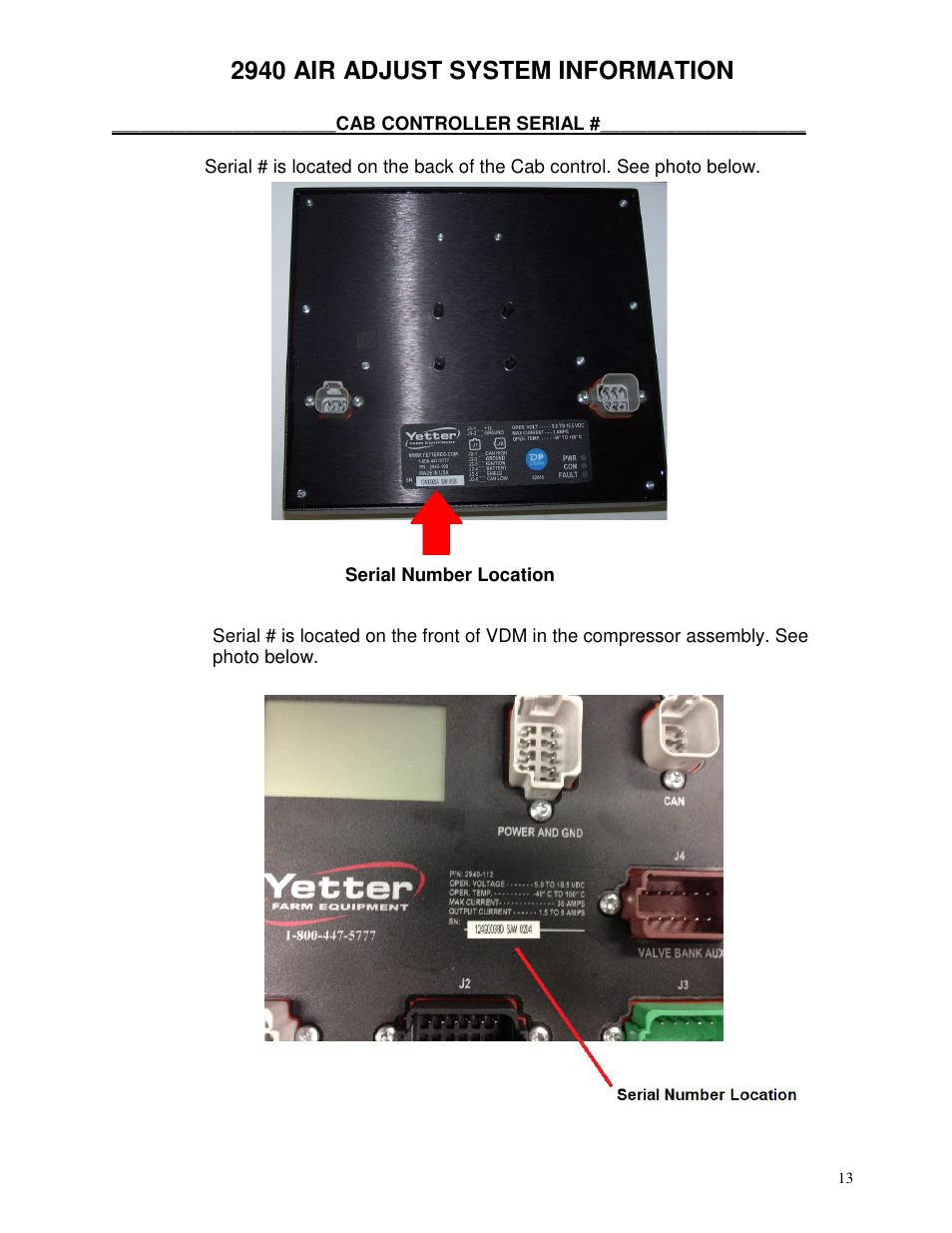 2940 air adjust system information | Yetter 2940 Short Floating Air Adjust Residue Manager User Manual | Page 13 / 86