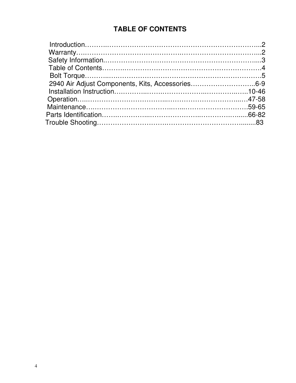 Yetter 2940 Short Floating Air Adjust Residue Manager User Manual | Page 4 / 86