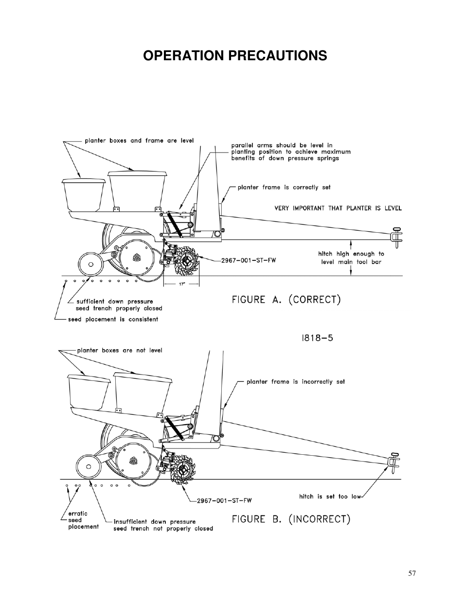 Operation precautions | Yetter 2940 Short Floating Air Adjust Residue Manager User Manual | Page 57 / 86