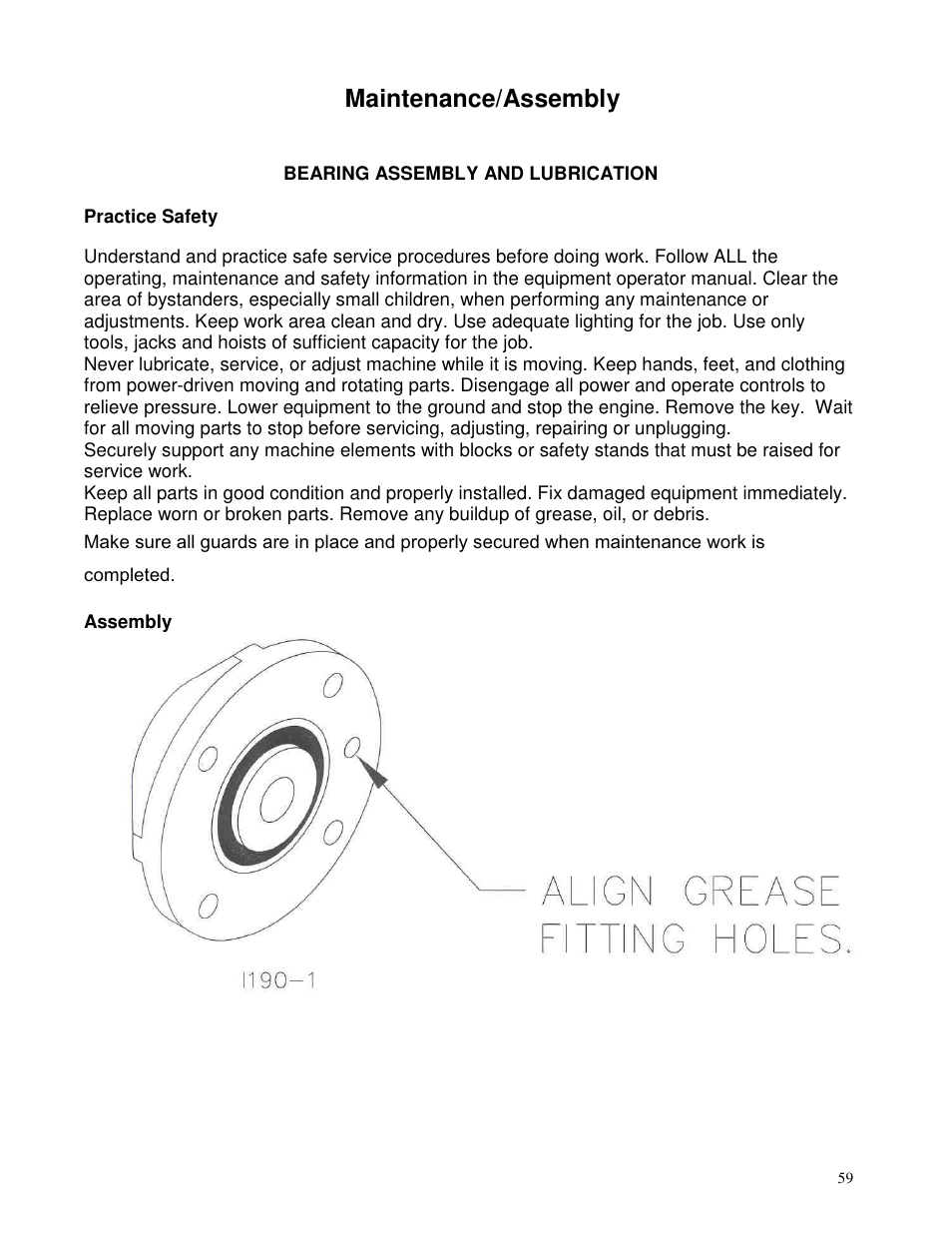 Maintenance/assembly | Yetter 2940 Short Floating Air Adjust Residue Manager User Manual | Page 59 / 86