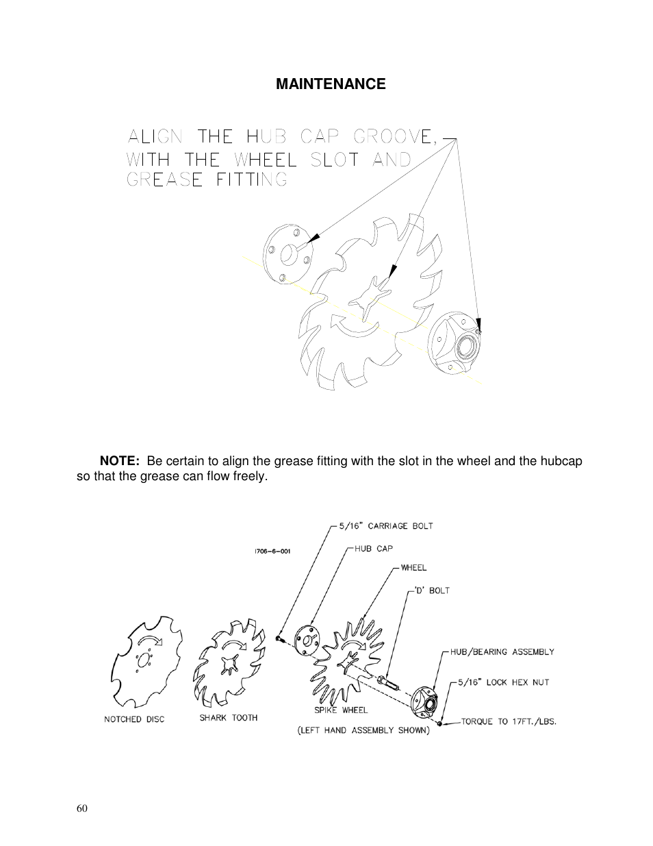 Maintenance | Yetter 2940 Short Floating Air Adjust Residue Manager User Manual | Page 60 / 86