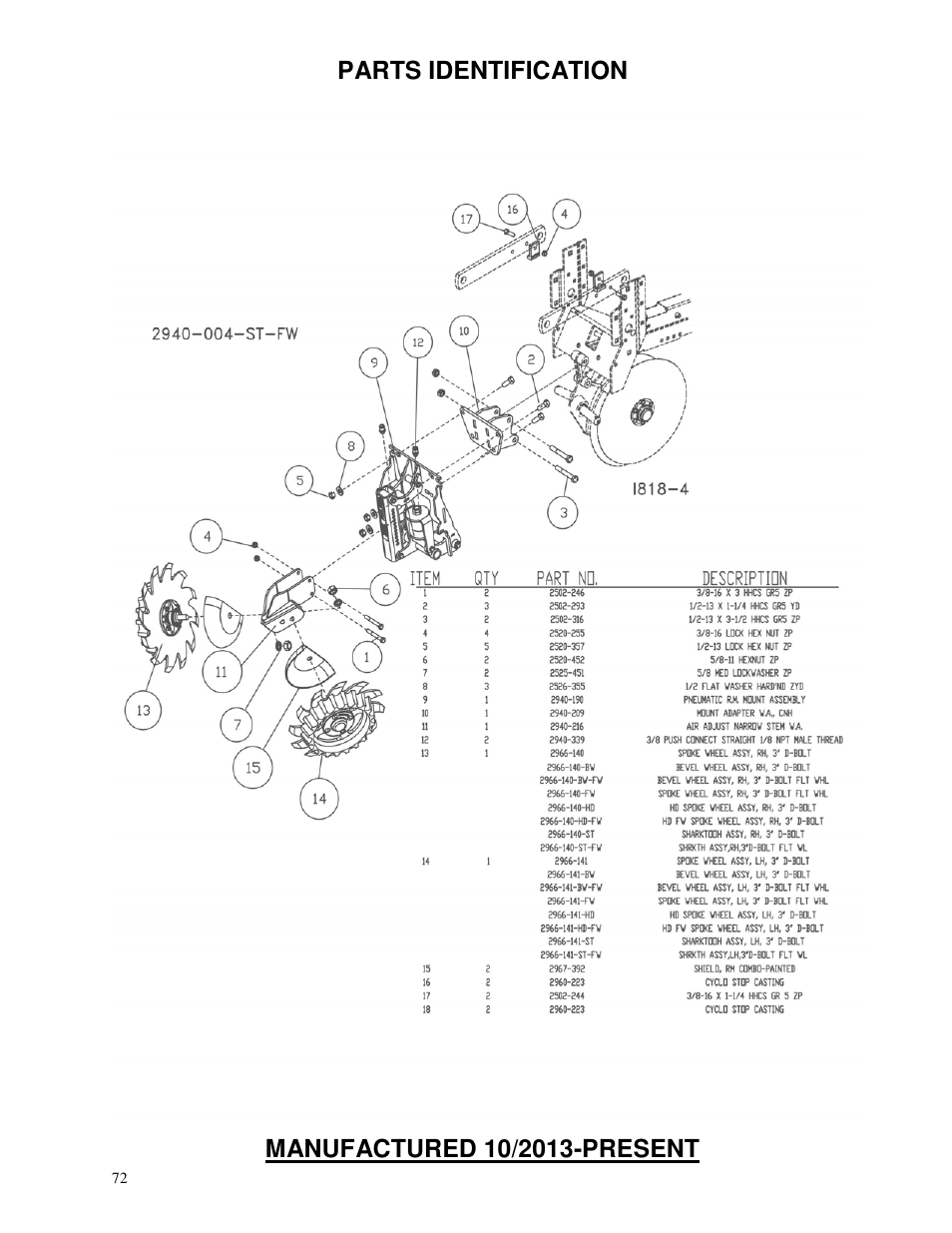 Yetter 2940 Short Floating Air Adjust Residue Manager User Manual | Page 72 / 86