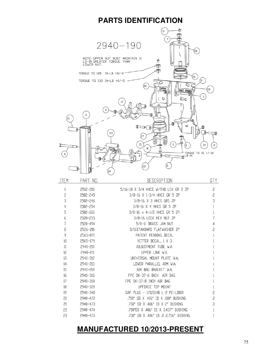 Yetter 2940 Short Floating Air Adjust Residue Manager User Manual | Page 75 / 86