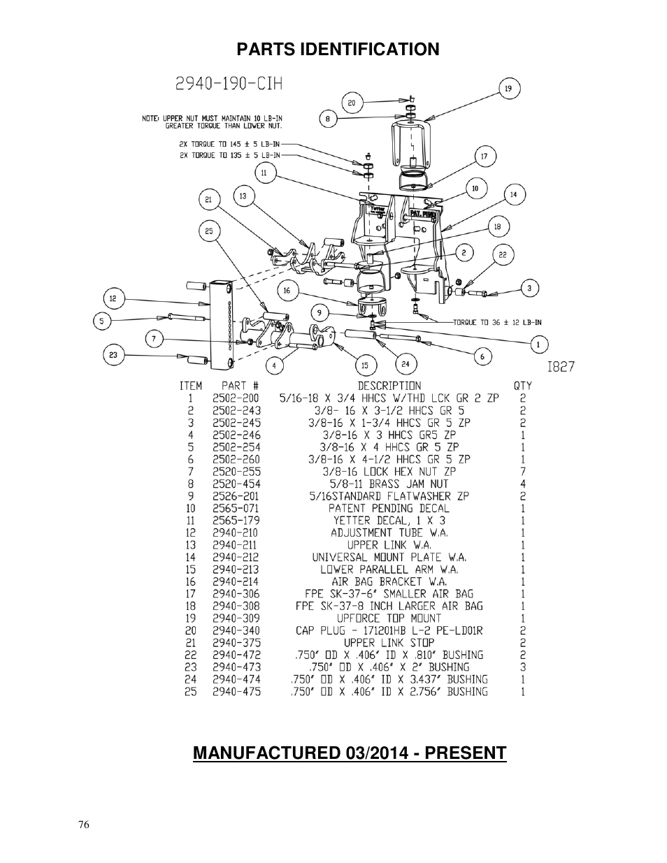 Yetter 2940 Short Floating Air Adjust Residue Manager User Manual | Page 76 / 86