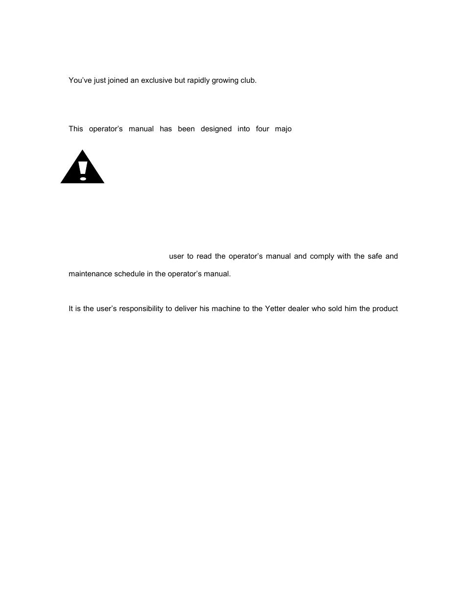 Foreward, Dealer | Yetter 2940-010 Combo User Manual | Page 2 / 14