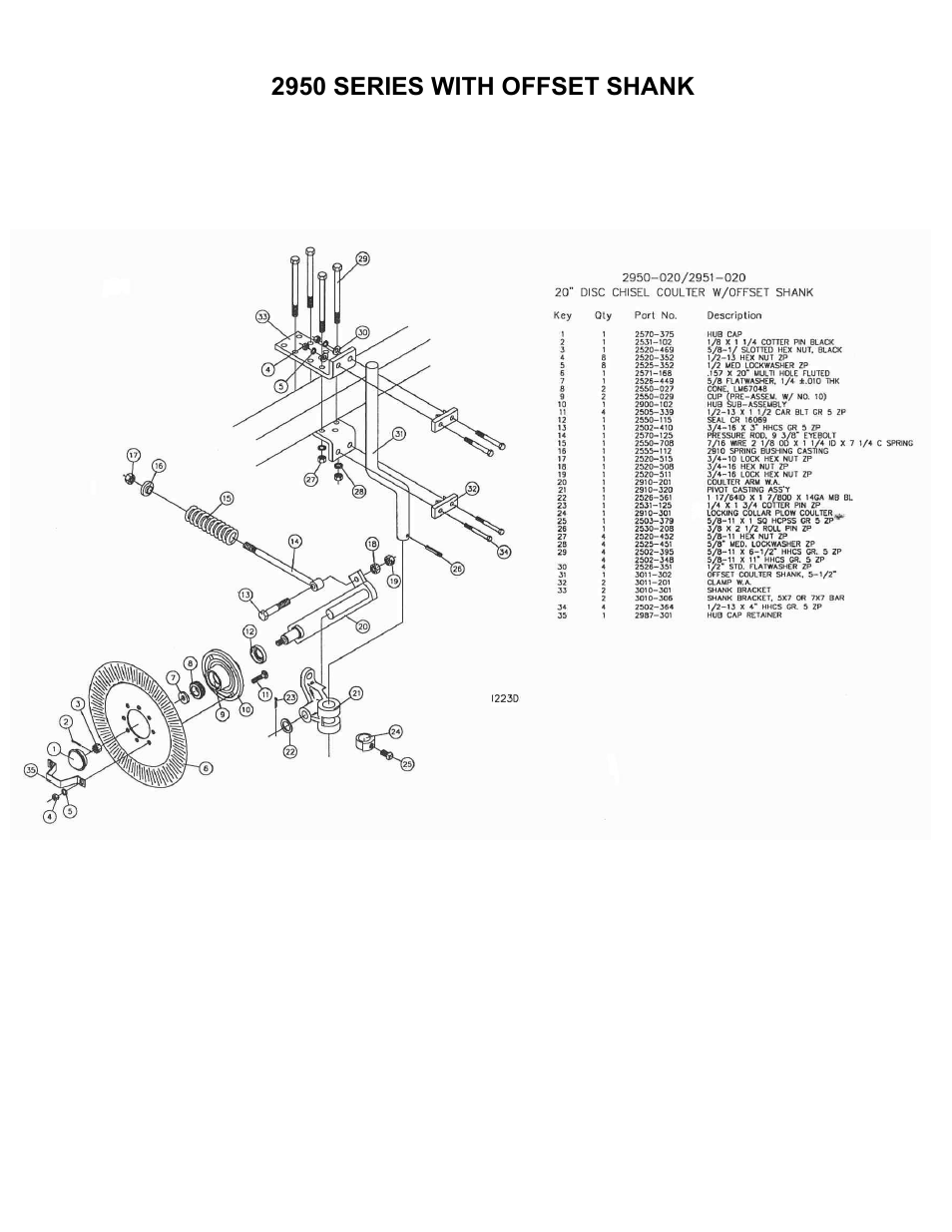 2950 series with offset shank | Yetter 2950 Series Coulter User Manual | Page 2 / 2