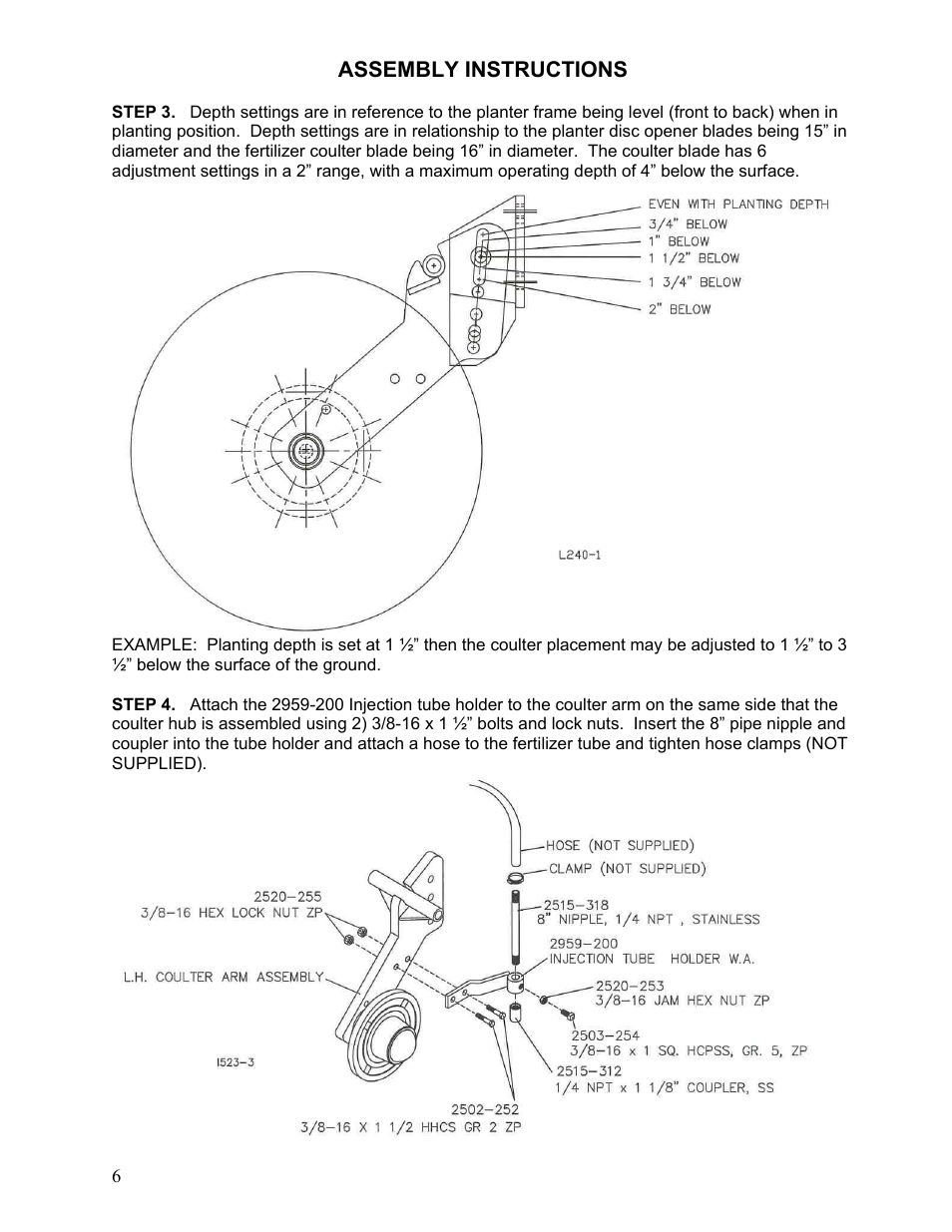 Yetter 2959 Row Unit Mounted Fertilizer Coulter User Manual | Page 6 / 12