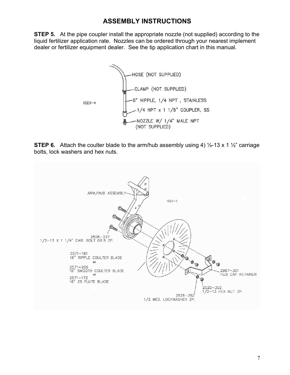 Yetter 2959 Row Unit Mounted Fertilizer Coulter User Manual | Page 7 / 12