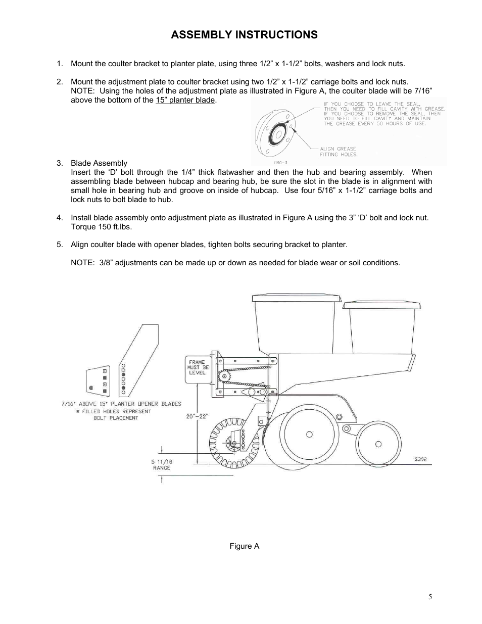 Assembly instructions | Yetter 2967-025 Residue Manager User Manual | Page 5 / 16