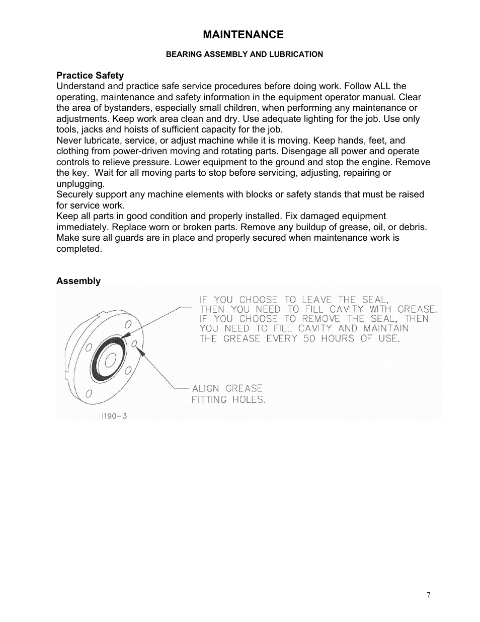 Maintenance | Yetter 2967-025 Residue Manager User Manual | Page 7 / 16