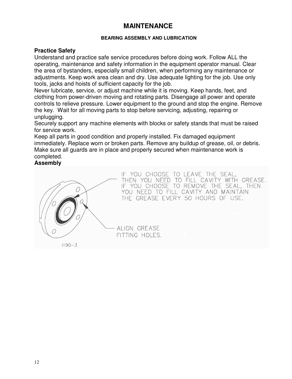 Maintenance | Yetter 2961-010-015 Cut and Move Coulter/Residue Manager Opener User Manual | Page 12 / 28