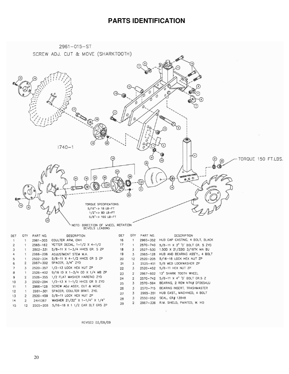 Yetter 2961-010-015 Cut and Move Coulter/Residue Manager Opener User Manual | Page 20 / 28