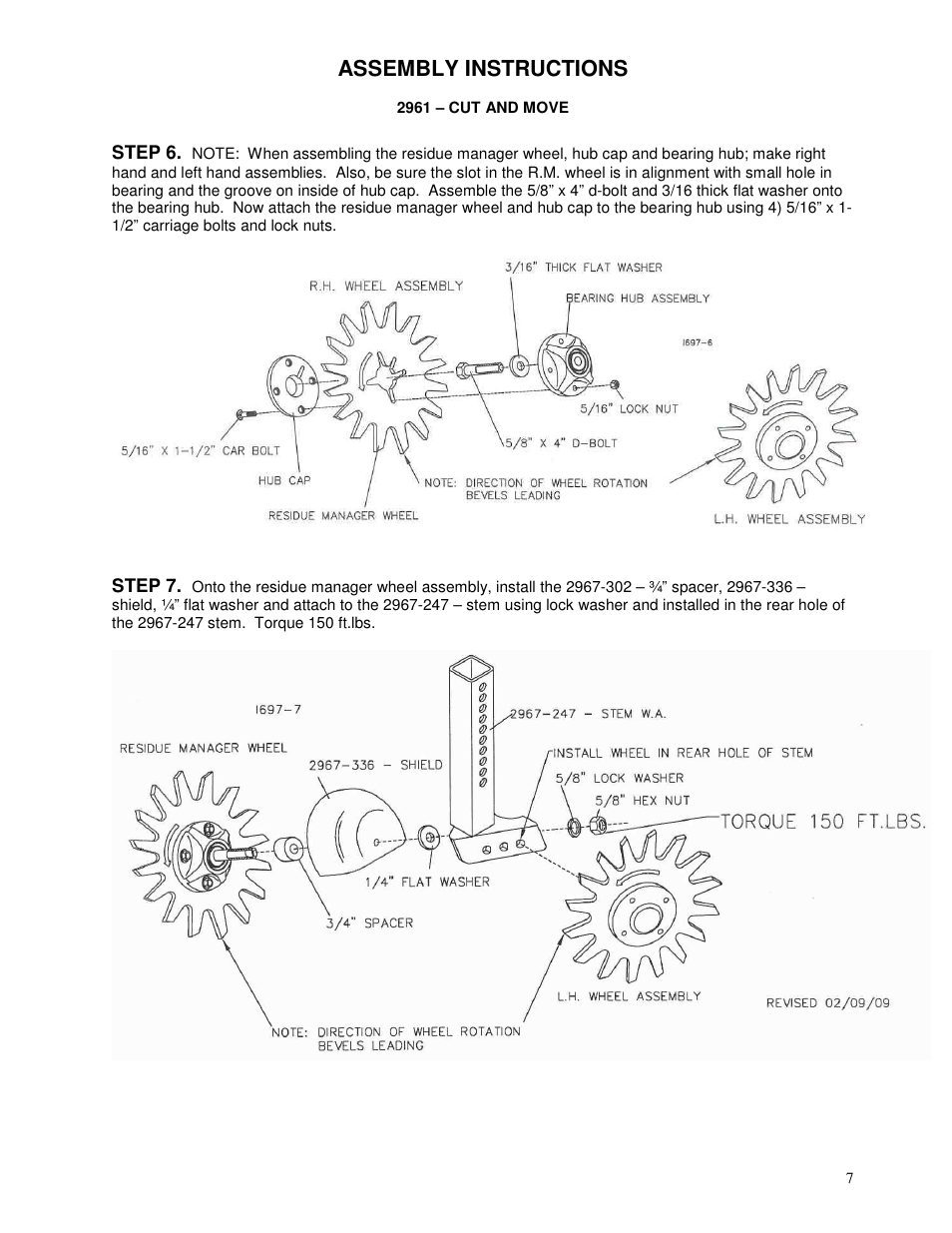 Assembly instructions | Yetter 2961-010-015 Cut and Move Coulter/Residue Manager Opener User Manual | Page 7 / 28