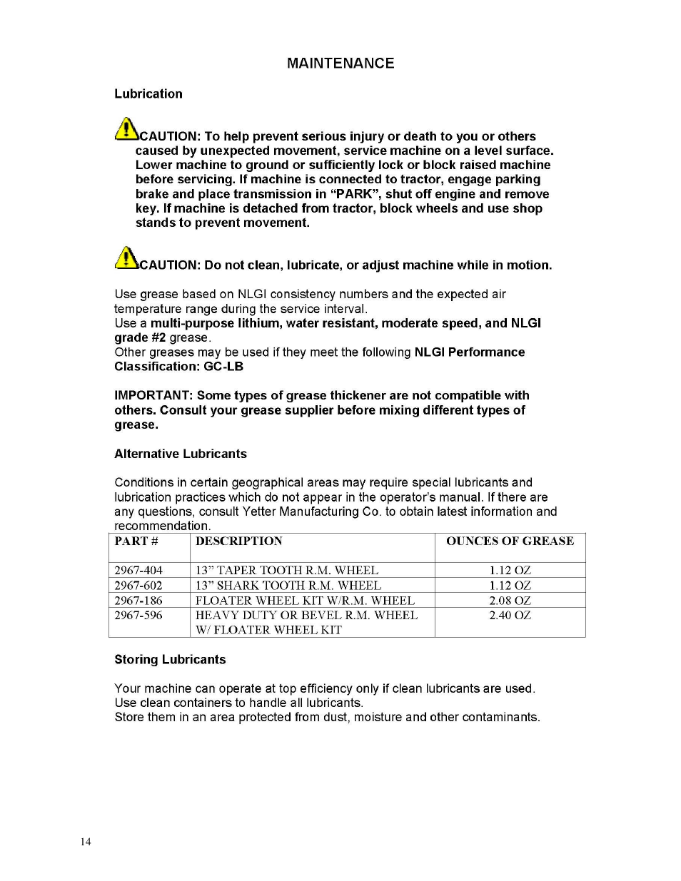 Yetter 2962 R.U.M.D.D.F.O. User Manual | Page 14 / 28