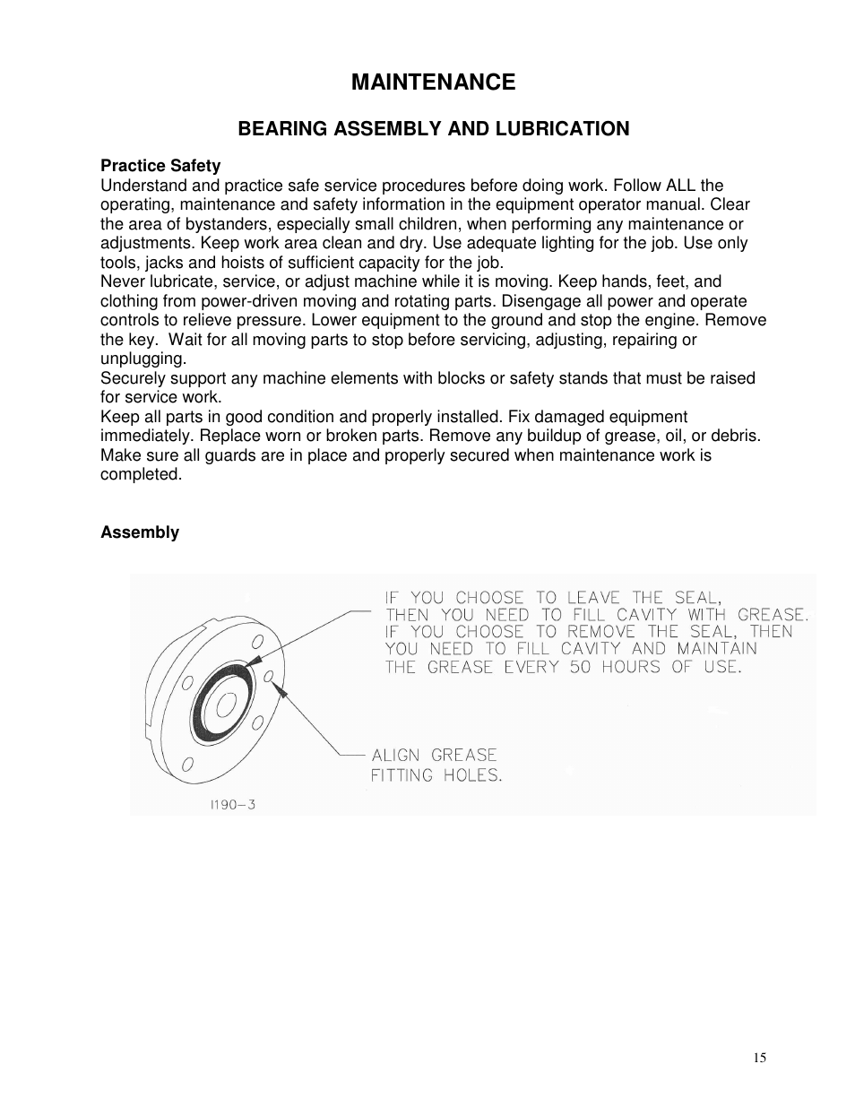 Maintenance | Yetter 2963 Challenger User Manual | Page 15 / 28