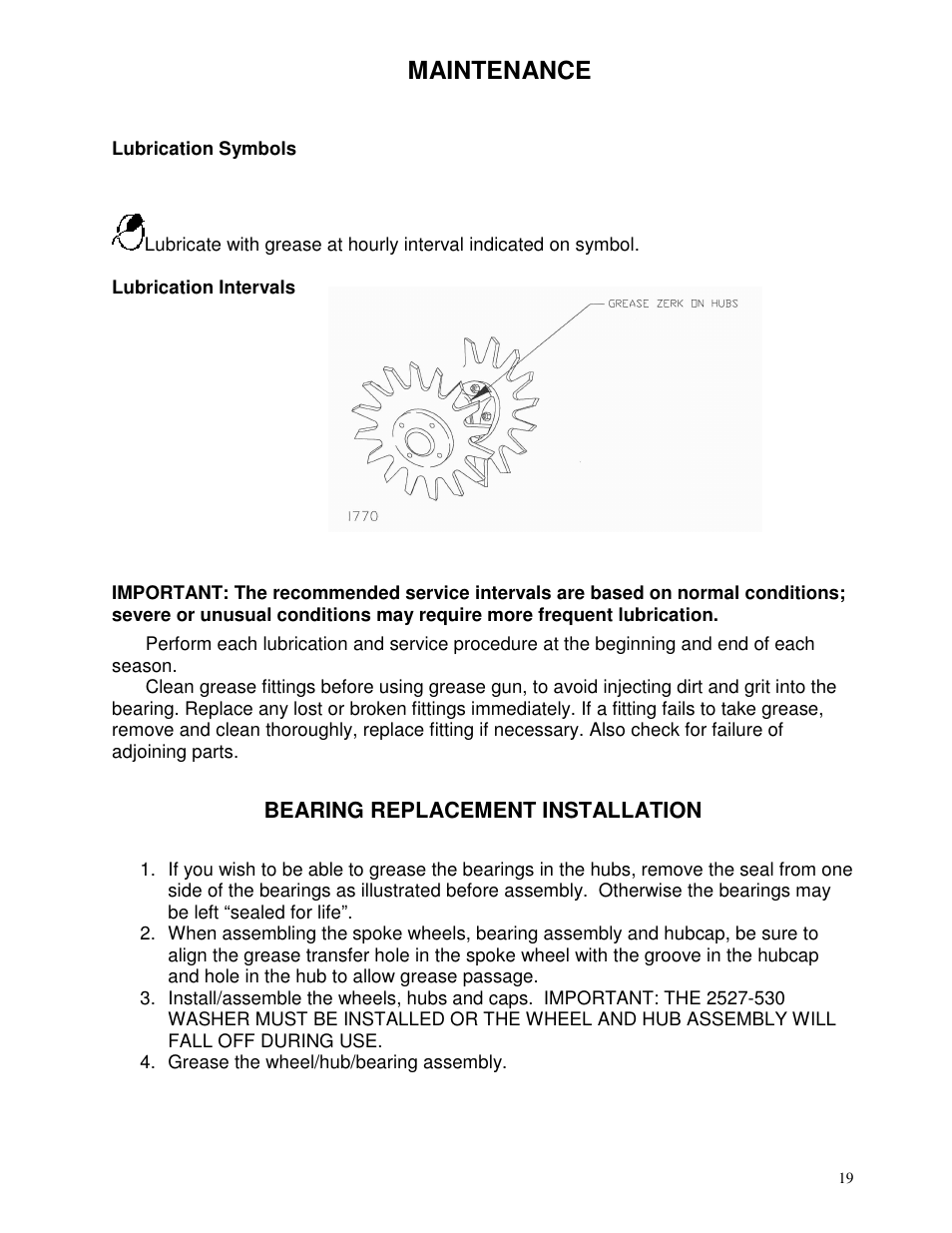 Maintenance | Yetter 2963 Challenger User Manual | Page 19 / 28