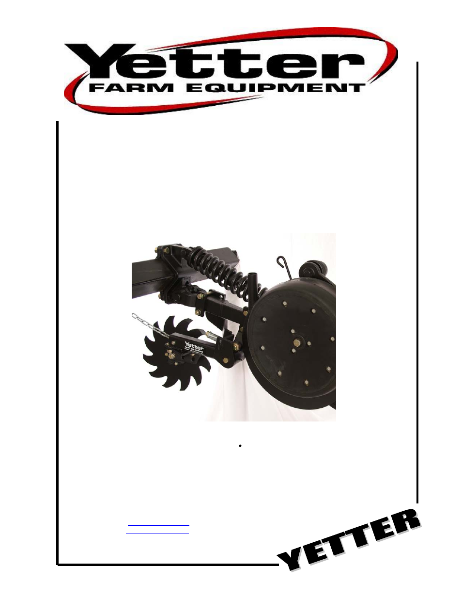 Yetter 2966-001 Residue Manager for 60/90 Air Drill Opener User Manual | 16 pages