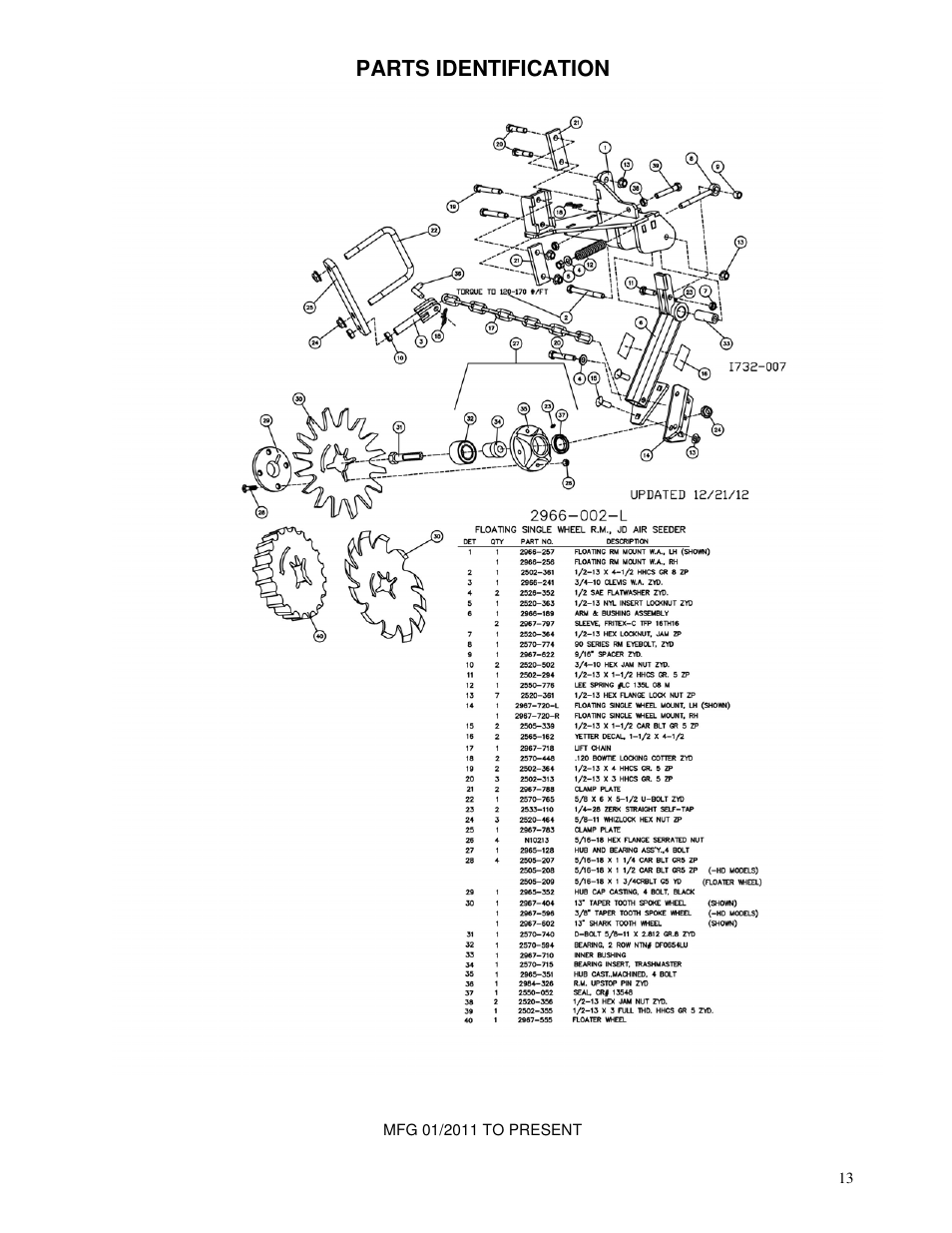 Yetter 2966-002 Residue Manager for 60/90 Air Seeder Opener User Manual | Page 13 / 20