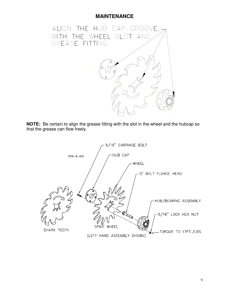Maintenance | Yetter 2966-020 JD Hydraulic Drive Twin Row User Manual | Page 9 / 16