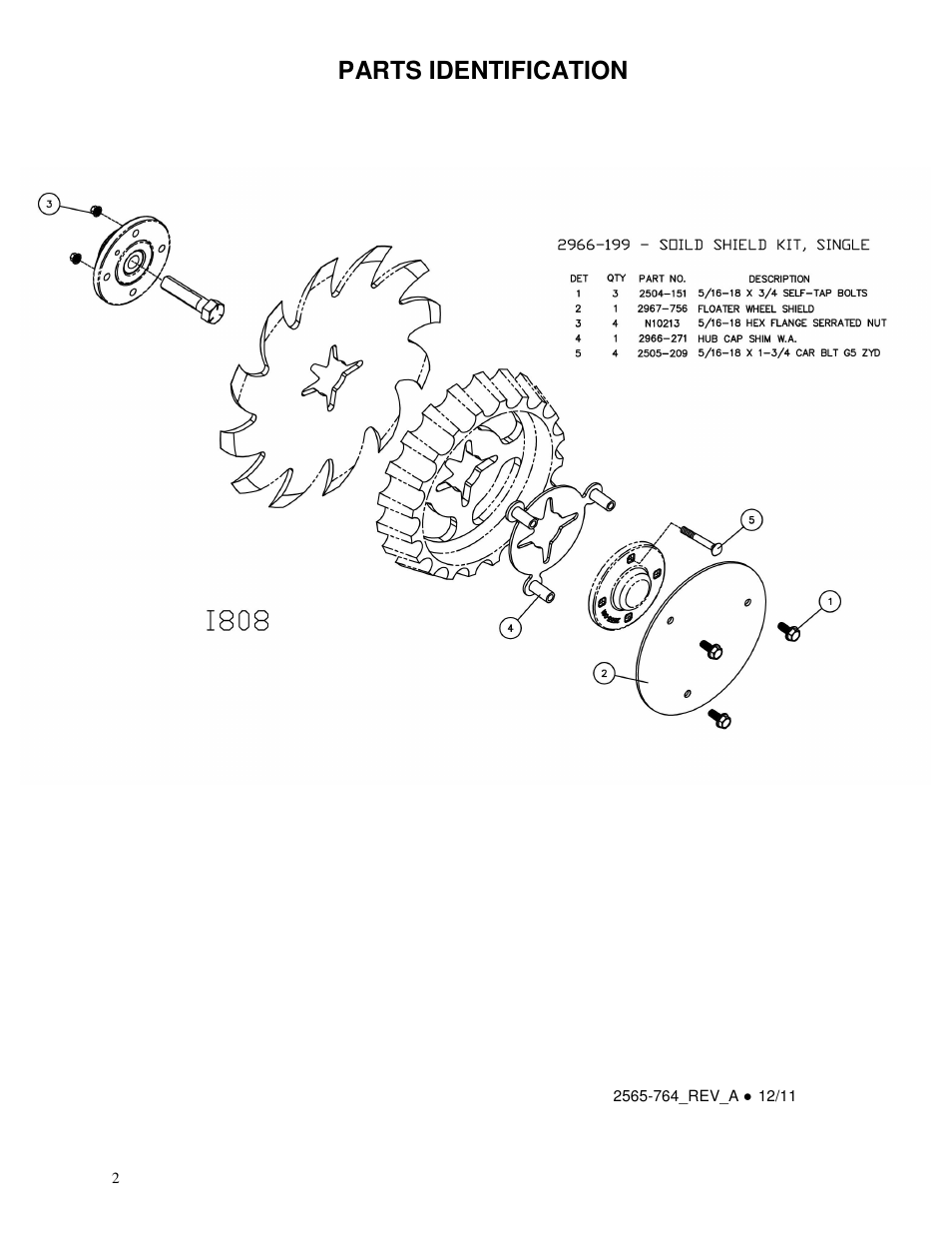 Parts identification | Yetter 2966-199 Shield Kit For Floater Wheels User Manual | Page 2 / 2