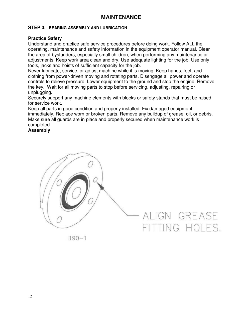 Maintenance | Yetter 2967 Series Screw Adjust Residue Manager User Manual | Page 12 / 36