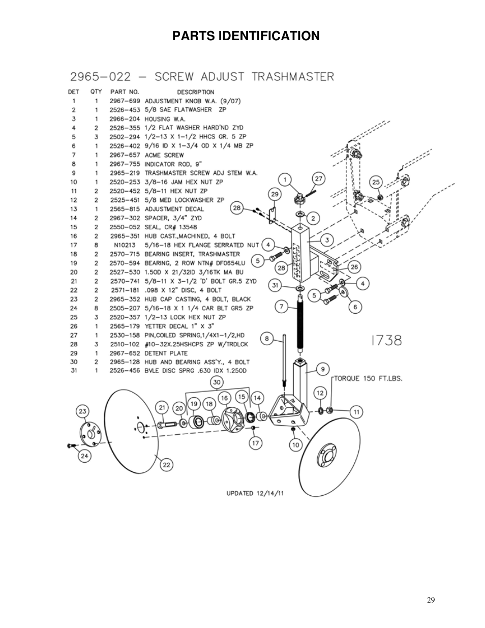 Yetter 2967 Series Screw Adjust Residue Manager User Manual | Page 29 / 36