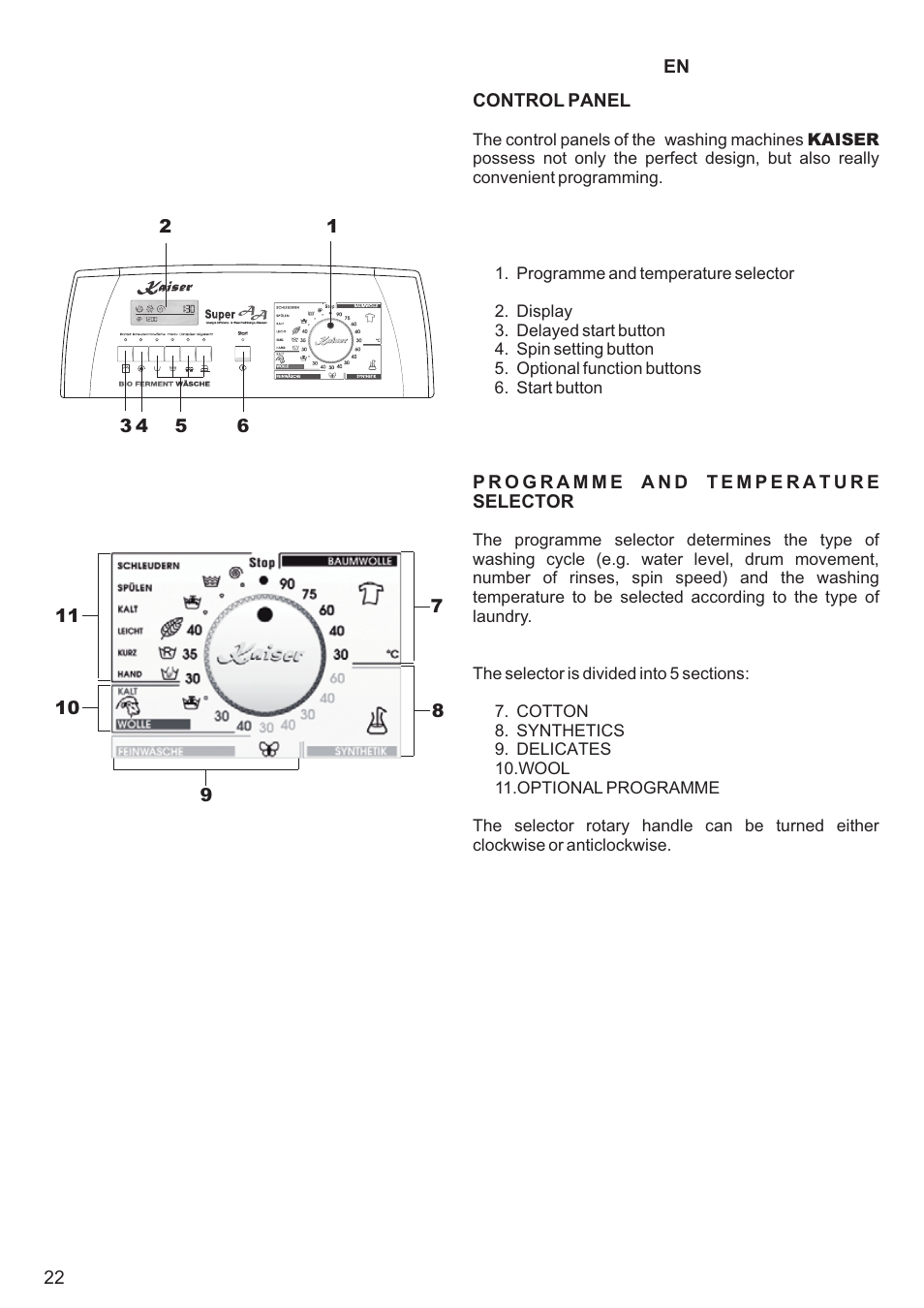 Kaiser С вертикальной загрузкой User Manual | Page 22 / 64