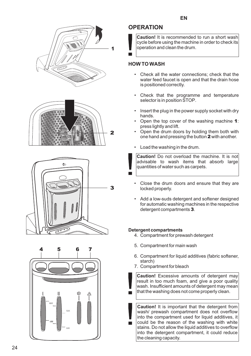 Operation | Kaiser С вертикальной загрузкой User Manual | Page 24 / 64