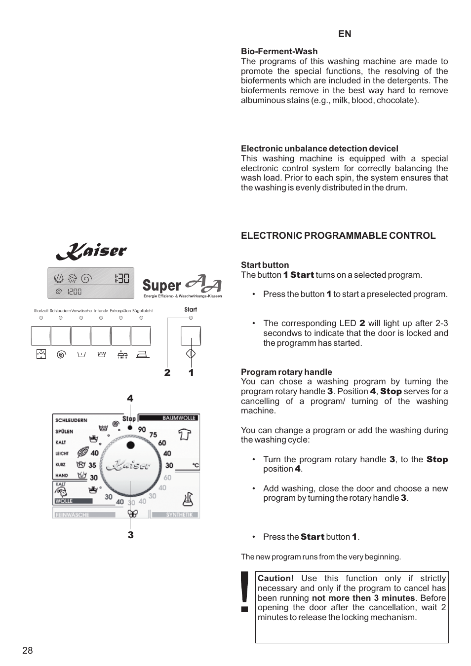 Kaiser С вертикальной загрузкой User Manual | Page 28 / 64