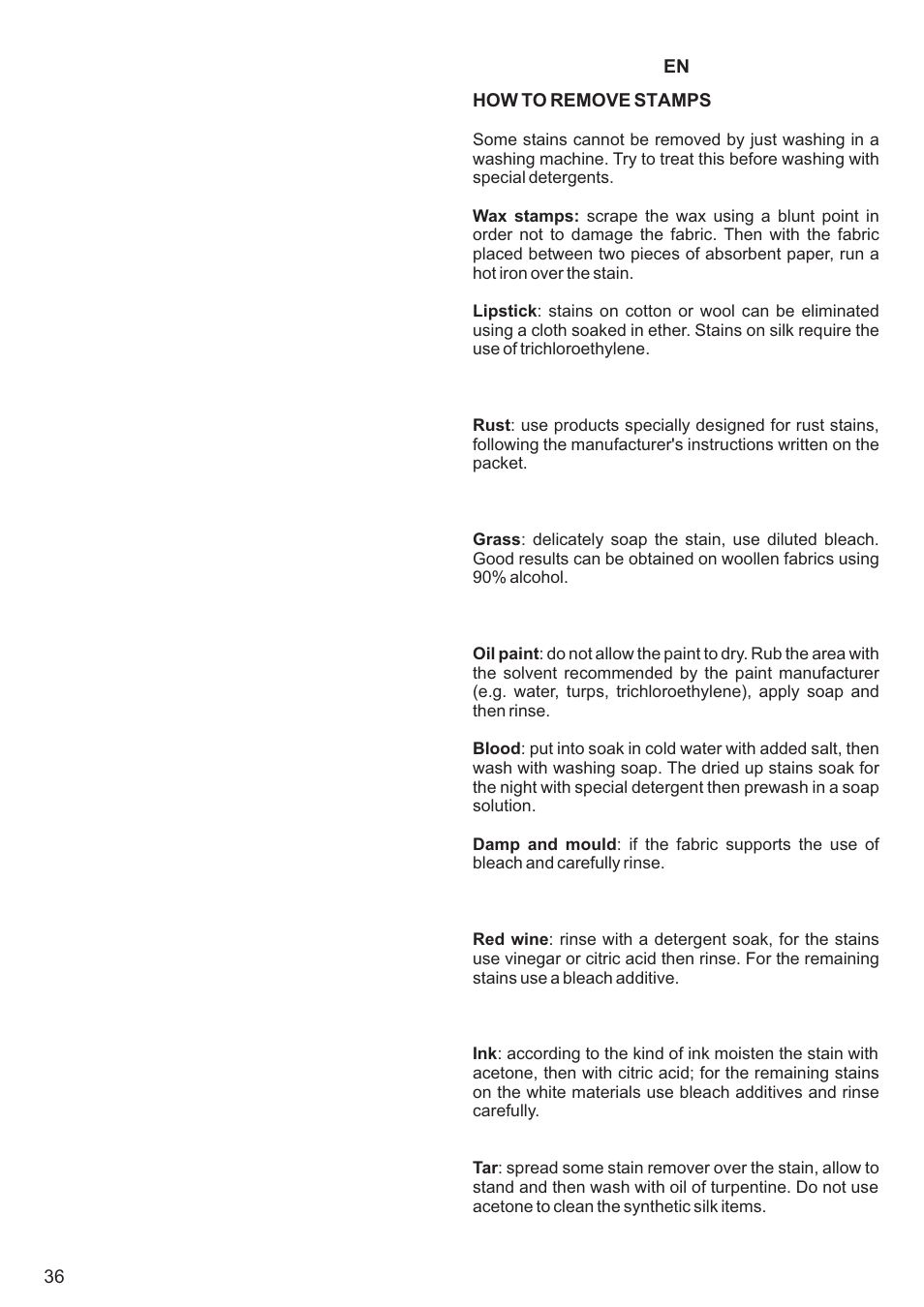 Kaiser С вертикальной загрузкой User Manual | Page 36 / 64