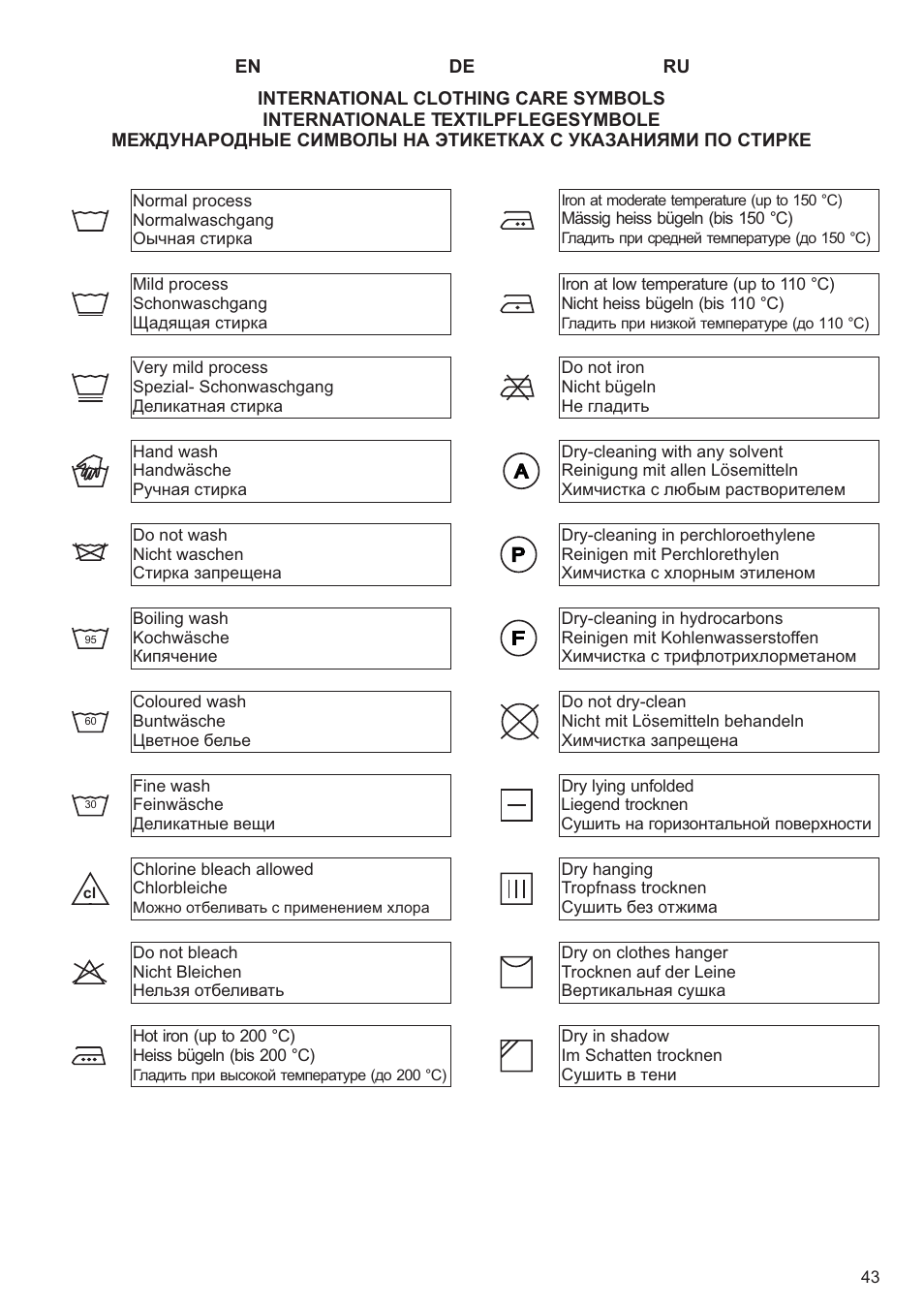 Kaiser С вертикальной загрузкой User Manual | Page 43 / 64
