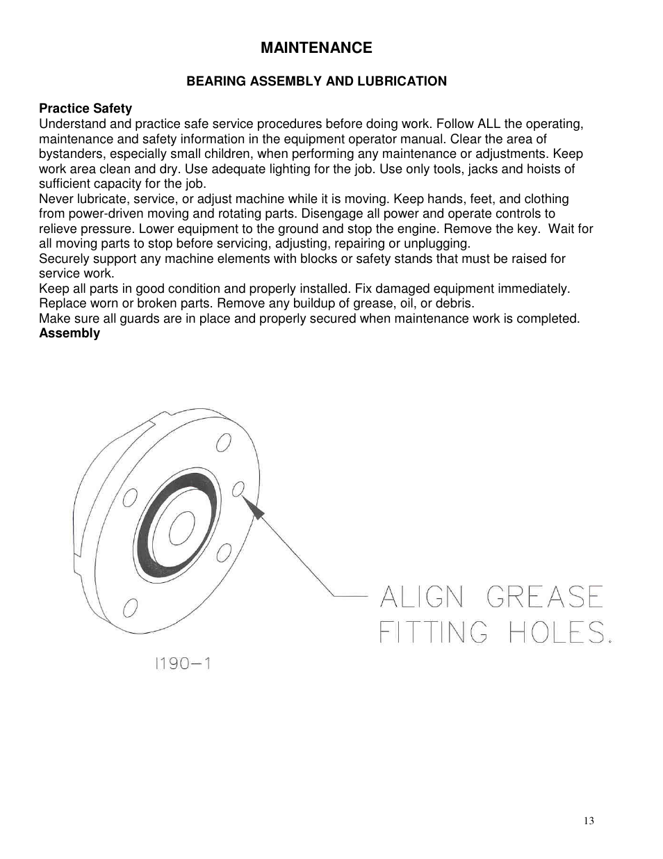 Maintenance | Yetter 2967-064 Residue Manager User Manual | Page 13 / 24