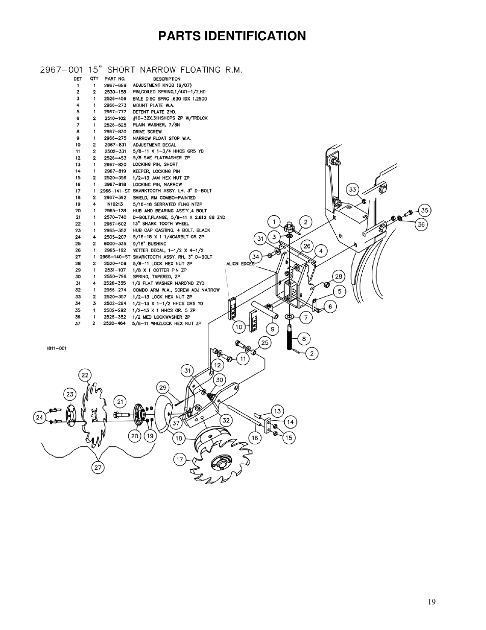 Parts identification | Yetter 2967-064 Residue Manager User Manual | Page 19 / 24