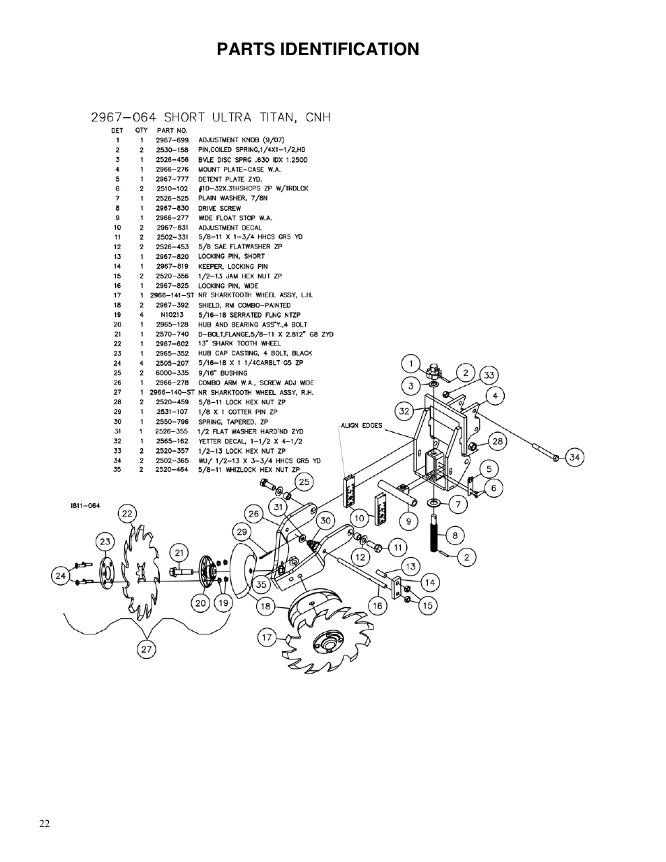 Parts identification | Yetter 2967-064 Residue Manager User Manual | Page 22 / 24