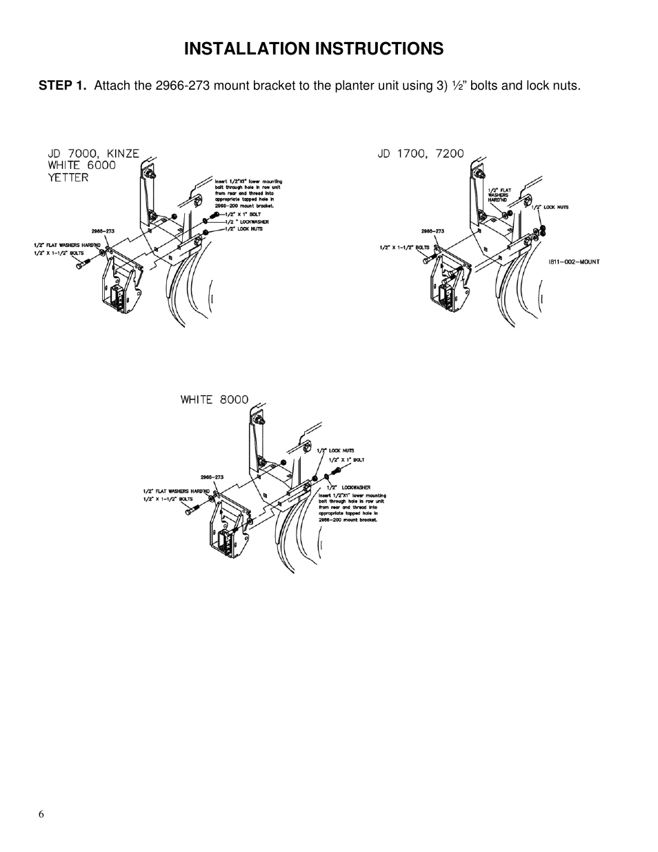 Installation instructions | Yetter 2967-064 Residue Manager User Manual | Page 6 / 24