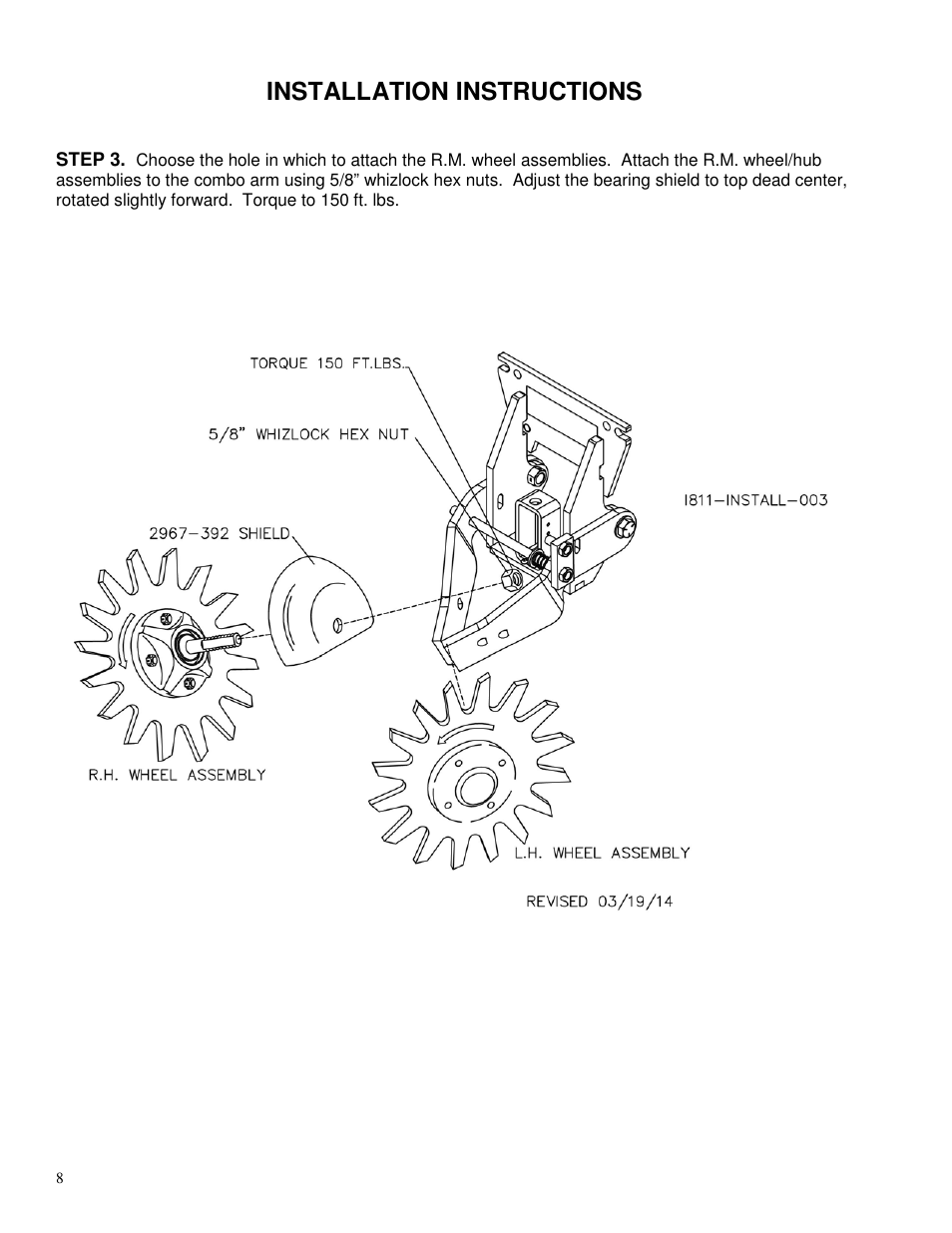 Installation instructions | Yetter 2967-064 Residue Manager User Manual | Page 8 / 24